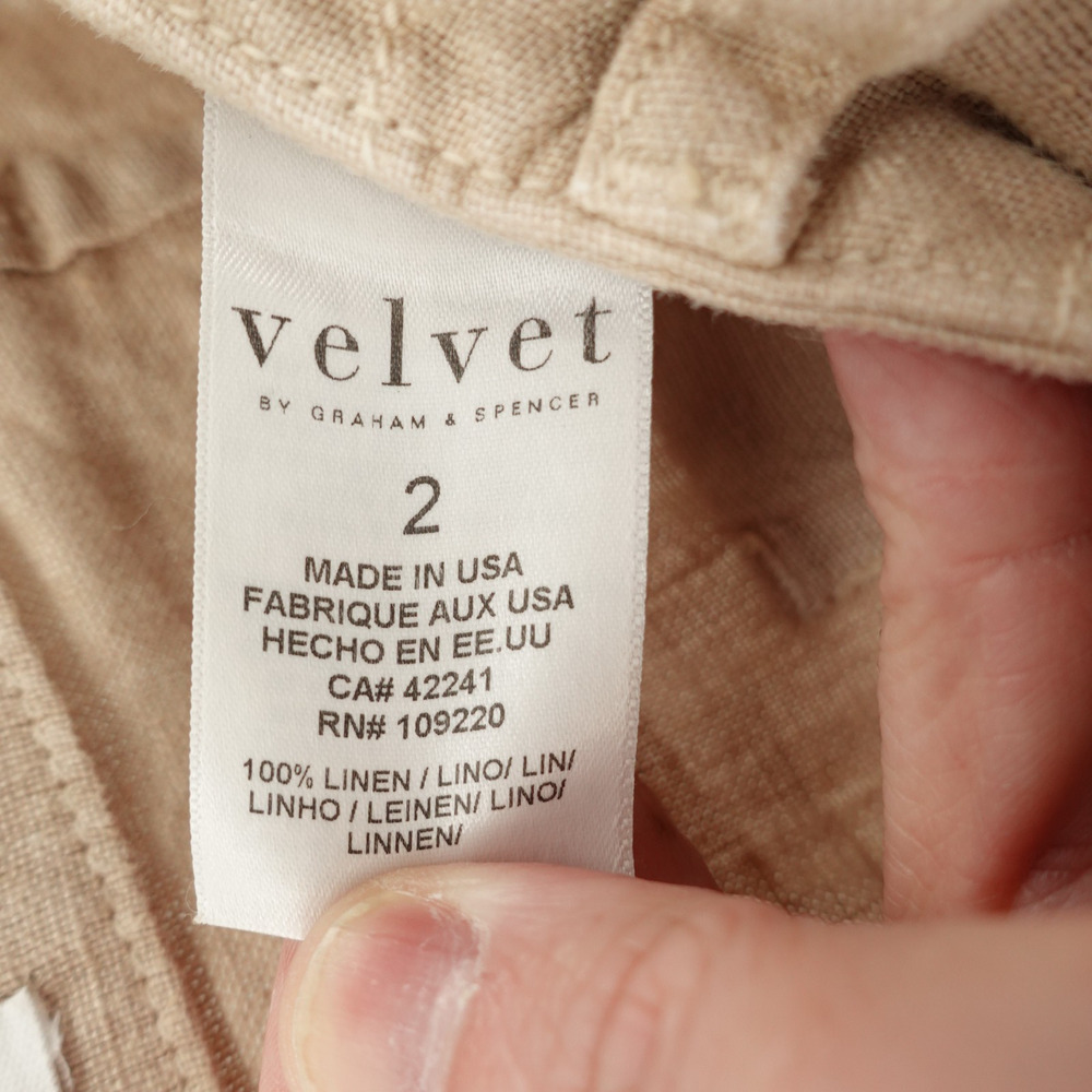 Velvet Graham & Spencer Pants SZ 2 Linen Breathable Lightweight Relaxed Travel - Picture 6 of 11